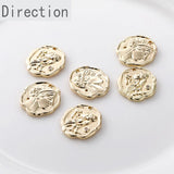 14K clad copper plated double face coin Tag Pendant DIY jewelry