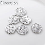 14K clad copper plated double face coin Tag Pendant DIY jewelry