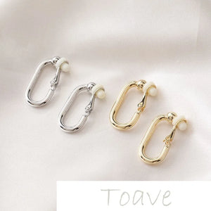 14K Gold-Clad Copper Oval Cushion Earclip DIY Earring Material