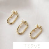14K Gold-Clad Copper Oval Cushion Earclip DIY Earring Material