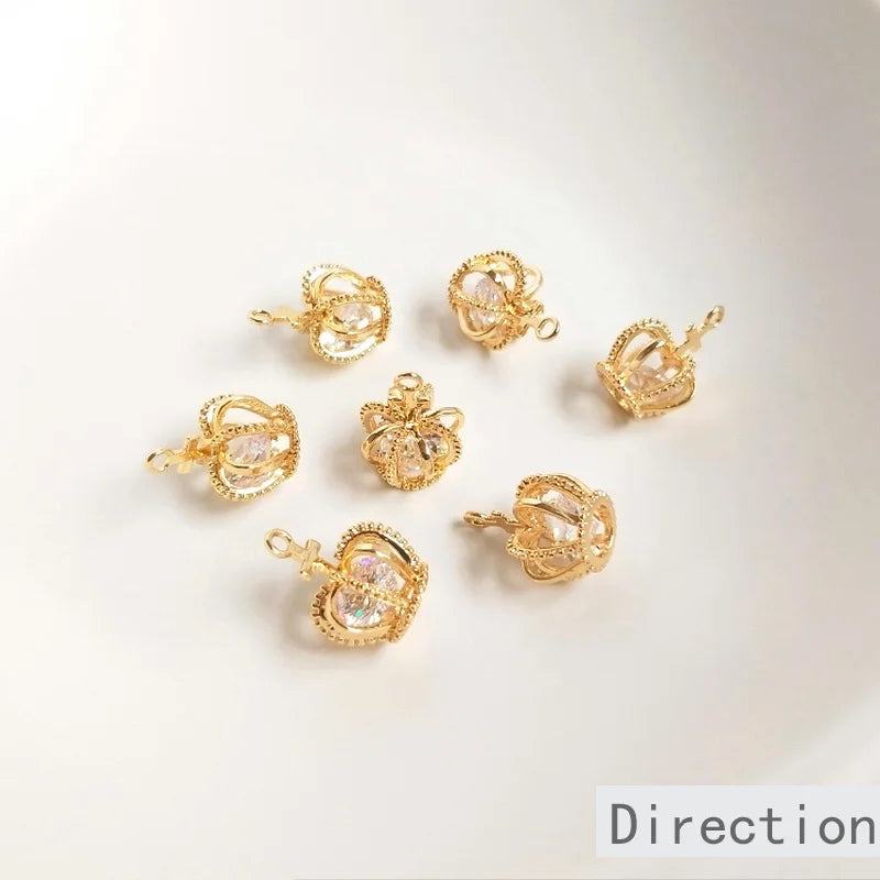 Real Crown Zircon DIY Hand Accessories 2PCS