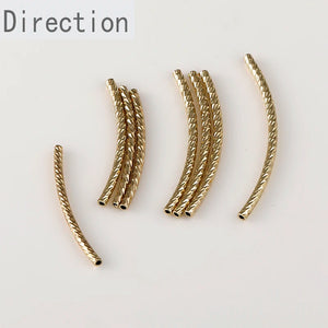 14K Gold-Clad Cut Elbow Sleeve Bead Fitting DIY Hand Bracelet Necklace