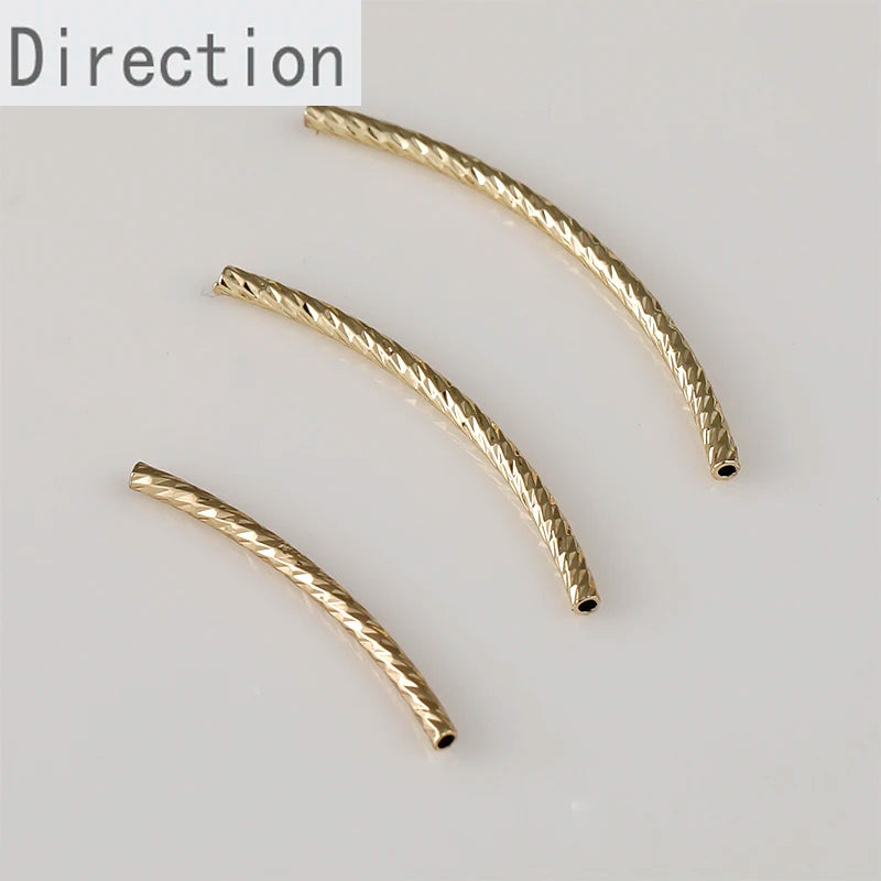 14K Gold-Clad Cut Elbow Sleeve Bead Fitting DIY Hand Bracelet Necklace