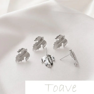 14K Gold-Clad Leaf Earrings DIY Jewelry Material