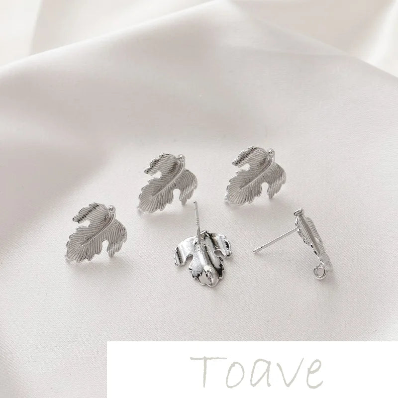 14K Gold-Clad Leaf Earrings DIY Jewelry Material