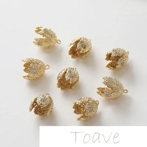 14K Gold-Clad Cap Pendant DIY Earrings Bracelet Necklace Copper Material