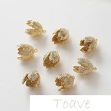 14K Gold-Clad Cap Pendant DIY Earrings Bracelet Necklace Copper Material