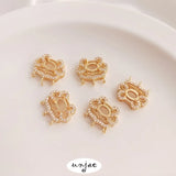 14K Gold-Clad Zircon Ruyi Safe Lock Pendant with Longevity Lock