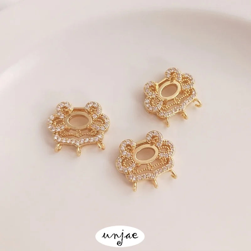 14K Gold-Clad Zircon Ruyi Safe Lock Pendant with Longevity Lock
