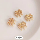 14K Gold-Clad Zircon Ruyi Safe Lock Pendant with Longevity Lock