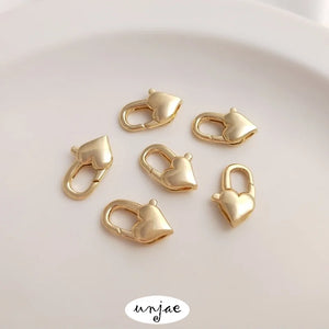 14K Gold-Clad Heart Chain Necklace with Lobster Clasp