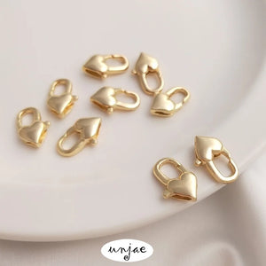 14K Gold-Clad Heart Chain Necklace with Lobster Clasp