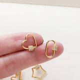 14K Gold-Clad Zirconium Inlaid Screws Decorative Buckle DIY Jewelry