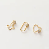14K Gold-Clad Zirconium Inlaid Screws Decorative Buckle DIY Jewelry