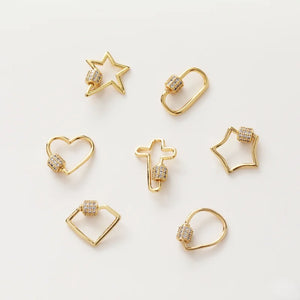 14K Gold-Clad Zirconium Inlaid Screws Decorative Buckle DIY Jewelry