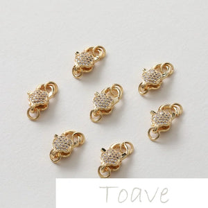 14K Gold-Clad Zircon Lobster Clasp DIY Necklace Bracelet