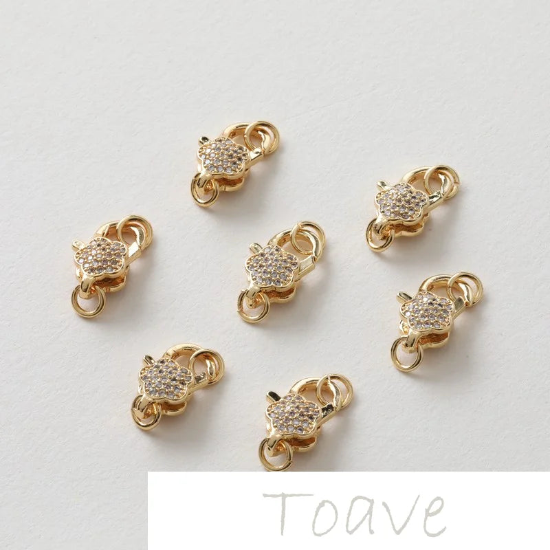 14K Gold-Clad Zircon Lobster Clasp DIY Necklace Bracelet