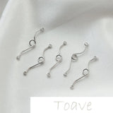 14K Gold-Clad S-Line Double Hanging Link Earrings DIY Accessories