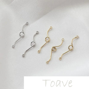 14K Gold-Clad S-Line Double Hanging Link Earrings DIY Accessories
