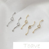 14K Gold-Clad S-Line Double Hanging Link Earrings DIY Accessories