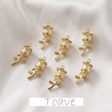 14K Gold-Clad Small Rose Pendant for DIY Earrings