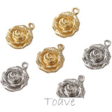 14K Gold-Clad 3D Flower Pendant Earrings DIY Material Accessories