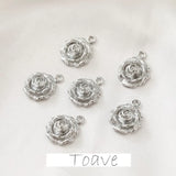 14K Gold-Clad 3D Flower Pendant Earrings DIY Material Accessories