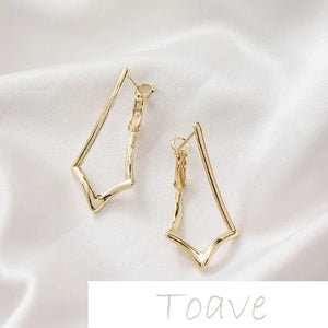 14K Gold-Clad Triangle Silver Needle Ear Buckle DIY Earrings