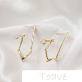 14K Gold-Clad Triangle Silver Needle Ear Buckle DIY Earrings