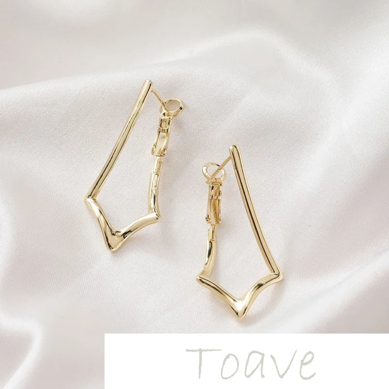 14K Gold-Clad Triangle Silver Needle Ear Buckle DIY Earrings