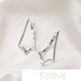 14K Gold-Clad Triangle Silver Needle Ear Buckle DIY Earrings