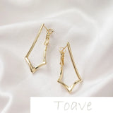 14K Gold-Clad Triangle Silver Needle Ear Buckle DIY Earrings