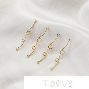 14K Gold-Coated Double Loop DIY Earrings
