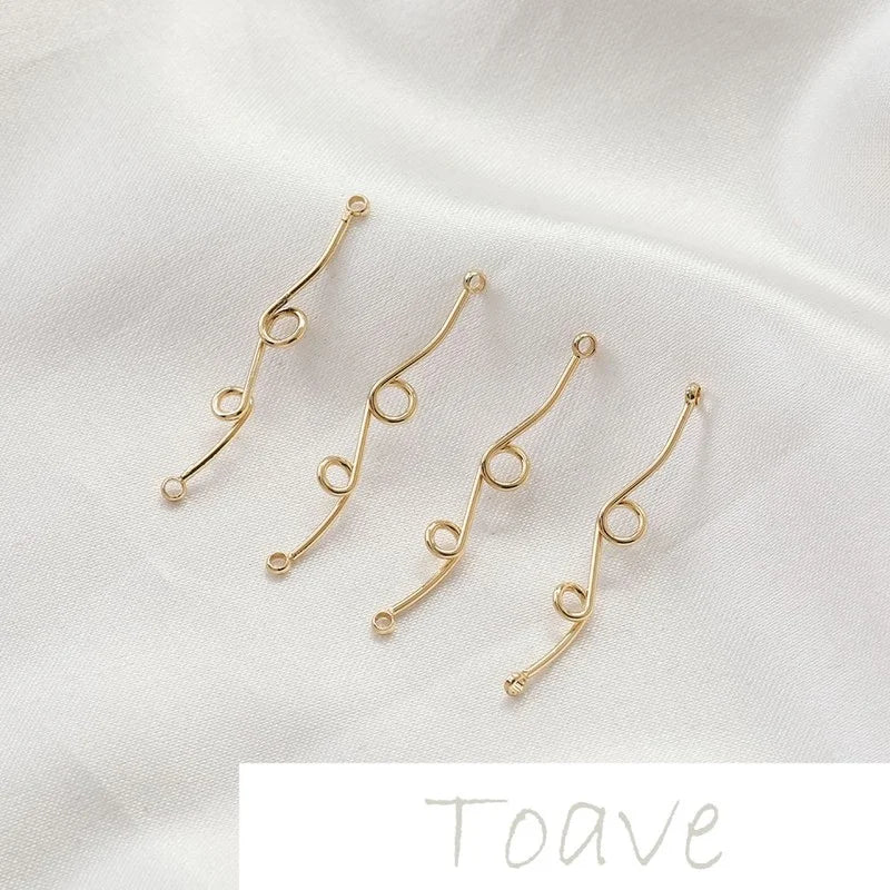 14K Gold-Coated Double Loop DIY Earrings