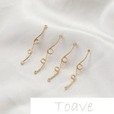 14K Gold-Coated Double Loop DIY Earrings