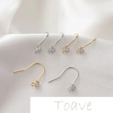 14K Gold-Coated Zircon Earrings with Copper-Plated Hooks