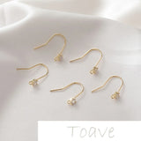 14K Gold-Coated Zircon Earrings with Copper-Plated Hooks