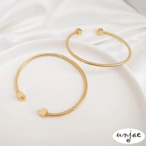 14K Gold-Coated Copper Spring-Plated Bracelet for DIY Crystal Pearl Bracelet