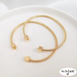 14K Gold-Coated Copper Spring-Plated Bracelet for DIY Crystal Pearl Bracelet