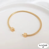 14K Gold-Coated Copper Spring-Plated Bracelet for DIY Crystal Pearl Bracelet