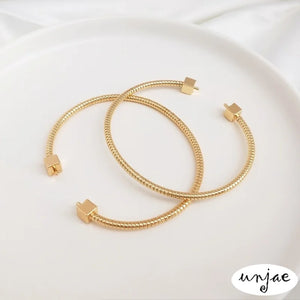14K Gold-Coated Copper Spring-Plated Bracelet for DIY Crystal Pearl Bracelet