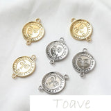 14K Gold-Coated Double Hanging Face Earrings