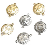 14K Gold-Coated Double Hanging Face Earrings