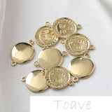 14K Gold-Coated Double Hanging Face Earrings