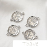 14K Gold-Coated Double Hanging Face Earrings