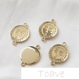 14K Gold-Coated Double Hanging Face Earrings