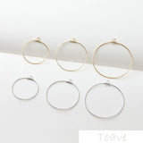 6pcs 14K Gold-Coated Copper Wire Round Frame DIY Earrings Pendant