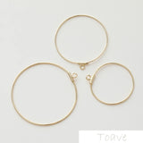 6pcs 14K Gold-Coated Copper Wire Round Frame DIY Earrings Pendant