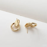 14K Gold-Coated Copper Round Hollow Earrings DIY Hand-Made Material