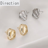 14K Gold-Coated Irregular Silver Stud Earrings DIY Material